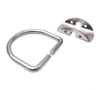 Base con anello a D per serbatoio in acciaio inox, attacco laterale per corda subacquea, resistente alla ruggine, connettore sicuro per esploratori subacquei (B)