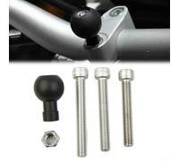 Base con morsetto per manubrio moto con 1 sfera e viti M8, compatibile con supporti RAM e bulloni M8