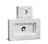 Base con Vasca Rettangolare 40x40x8 cm per Fontane in Cemento Levigato Bianco