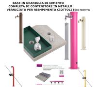 Base con Vaschetta per Ciottoli per Fontane BELFER con Ghiera Grande in Cemento Dimensioni 40x40xh 2 cm - peso 16 kg con tasselli inclusi colore Verde verde