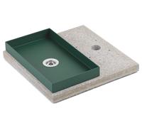 Base con Vaschetta per Fontane con Ghiera Grande 40x40x5 cm in Cemento Belfer