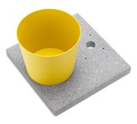 Base con Vaschetta per Fontane con Ghiera Grande 40x40x5 cm in Cemento Belfer 42/BSE/3 Giallo