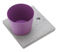 Base con Vaschetta per Fontane con Ghiera Grande 40x40x5 cm in Cemento Belfer 42/BSE/3 Viola