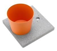 Base con Vaschetta per Fontane con Ghiera Piccola 40x40x5 cm in Cemento Belfer 42/BSE/4 Arancione