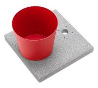 Base con Vaschetta per Fontane con Ghiera Piccola 40x40x5 cm in Cemento Belfer 42/BSE/4 Rosso