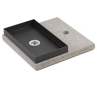 Base con Vaschetta per Fontane con Ghiera Piccola 40x40x5 cm in Cemento Belfer 42/BSE/6 Antracite