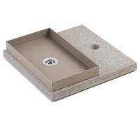 Base con Vaschetta per Fontane con Ghiera Piccola 40x40x5 cm in Cemento Belfer 42/BSE/6 Tortora