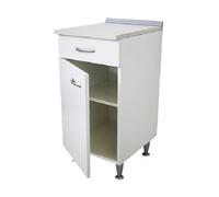 Base Cucina Componibile 40 cm Bianca con 1 Anta e 1 Cassetto - Top Marmo