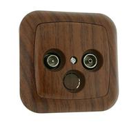 Base da incasso per antenna TV e radio, realizzata in legno, ideale per installazioni in casa e ufficio.