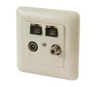 Base da incasso per antenna TV-FM-Sat e telefono, con più porte per connettività efficiente