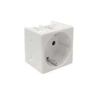 Base da incasso Schuko 2P+T con otturatore, che offre protezione contro contatto accidentale, perfetta per garantire installazioni elettriche sicure.