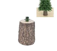 Base decorativa a forma di tronco d’albero 32 x 26 x H30 cm circa, ideale per sostenere e rifinire alberi di Natale artificiali,effetto legno realistico e innesto metallico con viti di fissaggio