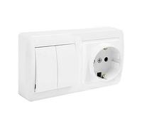 Base della spina Solera mur36u Schuko Bipolare Doppia Interruttore/Commutator