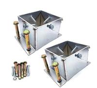 Base di ancoraggio for palo di recinzione in legno in acciaio inossidabile - Staffe for palo di ringhiera quadrate con viti for ponti in cemento/legno 2 pezzi(140x140mm)