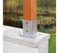 Base di ancoraggio per pali da terrazza, Kit base for montante for ponte in acciaio inossidabile di diverse dimensioni for capannone for portico(5.5*5.5 In/140*140 Mm)