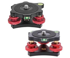 Base di livellamento del treppiede con parte superiore e laterale, cuscinetto in gomma antiscivolo progettato per livellamento a tre ruote DSLR