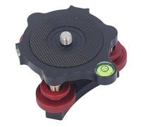 Base di livellamento per testa del treppiede, livellatore per fotocamera con tre livelle a bolla e regolazione a 3 ruote, filettatura in lega di alluminio da 3/8 pollici per
