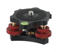 Base di livellamento rapido per treppiede in alluminio per supporto compatibile Arca-Swiss, regolazione dell'angolo a 3 vie per fotocamere reflex, piastra di regolazione fine compatta 67 x 46 mm