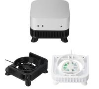 Base di raffreddamento con ventola di raffreddamento per Mac Mini M4/M4 Pro 2024, staffa di raffreddamento con illuminazione RGB Stampa 3D Dissipazione del calore Supporto da tavolo Dock (nero)
