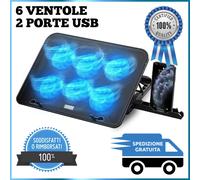 Base di Raffreddamento Ventilatore per Computer Portatile Laptop 6 ventole POWER