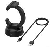 Base di ricarica a forma di C per Fitbit Air, supporto di ricarica compatto in ABS, accessorio per smart watch, 12,5 x 7 x 7 cm, colore: nero