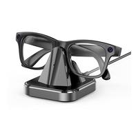 Base di ricarica compatibile con Ray-Ban Meta Smart Glasses Wayfarer Skyler Headliner e Oakley HSTN, supporto di ricarica quadrato con base rivestita in metallo, stazione di ricarica rapida da 50