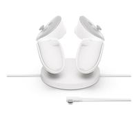 Base di ricarica compatta per Meta Quest - Compatibile con 3/3S - Lungo cavo di ricarica per il visore - Ricarica wireless per i controller Touch Plus