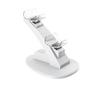 Base di ricarica per controller Switch2 Pro con due porte e luce LED verde, stazione desktop in ABS per una gestione rapida, design salvaspazio per configurazione di gioco, colore nero (bianco)
