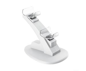 Base di ricarica per controller Switch2 Pro con due porte e luce LED verde, stazione desktop in ABS per una gestione rapida, design salvaspazio per configurazione di gioco, colore nero (bianco)