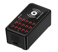 Base Di Ricarica Per Dispositivi Multipli,15 Porte Ricarica Rapida Portatile,Stazioni di per Cellulari Hub Caricatore USB | per Ufficio Scrivania Dormitorio Elettronica Computer Portatili Tab