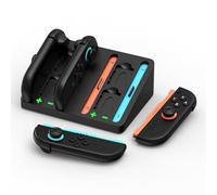 Base di Ricarica per Nintendo Switch 2 di MMOBIEL - Stazione Compatta per 4 Joy-Con Controller (2 Set) con Indicatori LED, 4 Slot Giochi - Dock Ricarica e Organizzatore per NS2 Accessori