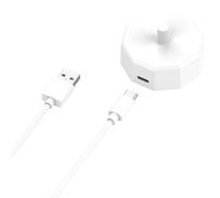 Base di ricarica per spazzolino elettrico compatibile con Aquasonic Black/Black Pro/Vibe/Vibe Pro/Duo/DuoPro, stazione di ricarica induttiva di ricambio alimentata tramite USB, porta di tipo C (bianco