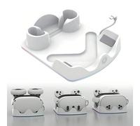 Base di ricarica VR per Quest2/3/3S, stazione di ricarica veloce per cuffie VR e controller con effetto luci RGB e cavo di ricarica di tipo C - Bianco Tagli UnicaABS