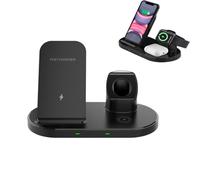 Base di ricarica wireless 3 in 1 efficiente, supporto con certificazione Qi da 15 W, che unisce stile e funzionalità per la ricarica dei dispositivi