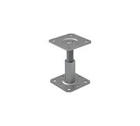 Base di supporto galvanizzata per pali elevati, altezza regolabile 100-150 mm (dimensioni: 100 x 100 mm)