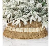 Base di supporto in rattan per albero di Natale copri base albero natale Collare Gonne