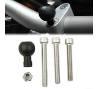 Base di supporto per bicicletta in lega di alluminio, filettatura M8 | Adatto per bussole ram taglia B, giunto sferico da 2,5 cm, bullone filettato M8, morsetto manubrio moto