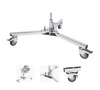 Base di supporto per fotografia, resistente, con 3 ruote e adattatore da 1/8 "a 5/8", supporto portatile per treppiedi a forma di tartaruga, in acciaio inox
