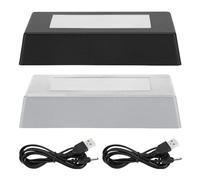 Base Di Visualizzazione a LED, Base per Luce a LED 2 Pezzi, Pedana Rettagolare Mostra Luci, USB O Base a LED Rotonda a Batteria Base Di Visualizzazione a Cristallo per Opere D'arte in Cristallo