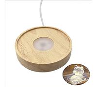 Base di visualizzazione della luce di legno del LED piedistalli del basamento di legno 3 colori cambiano i supporti di notte del USB per l'arte della resina Base rotonda di legno Led