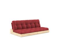 Base Divano Letto Karup Design Con Materasso A 5 Strati Rosso Papavero/Rosso Rubino