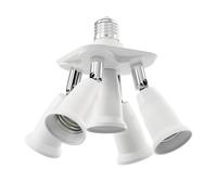 Base E27 Adattatore sdoppiatore a 5 vie bianco
