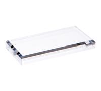 Base espositiva rettangolare smussata in acrilico trasparente Plymor, 4"""" L x 2"""" P x 0,5"""" A