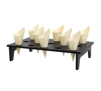 Base espositore porta coni di legno nero 15 fori 37x21xh8cm