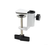 Base fissa da scrivania a 360 gradi per supporto microfono, morsetto da tavolo a forma di C con vite regolabile e imbottitura in schiuma morbida, clip in lega di alluminio (bianco B)