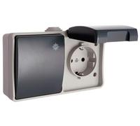 Base fissa + interruttore/interruttore impermeabile IP44