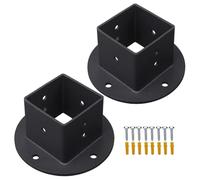 Base Flangia Postale Quadrata - Di Montaggio Della Flangia Del Pavimento Per Pali Da 2x2 Pollici | 2x Staffe Per Montaggio A Parete Quadrata Pesante | Piastre Di Base In Metallo Resistenti Alla