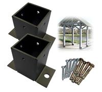 Base for palo, 2 basi for palo quadrate, basi di ancoraggio con flangia in acciaio inossidabile, supporti for palo con bulloni, staffe for palo della ringhiera/piastra di base for ponte(130x130x100mm)