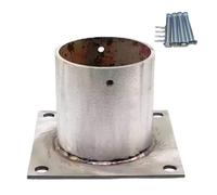 Base For Palo, Base for Colonna Rotonda in Acciaio Inossidabile, 3×3, 4×4, 5×5 6×6, Protezione in Legno for Ringhiera Esterna, Argento 1 Pezzo, 2 Pezzi(2x3.1in,1PC)