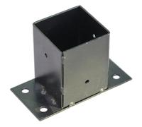 Base for Palo Di Supporto for Pergola, Protezione In Legno for Ringhiera Esterna, 2x2 3x3 Pollici, Piccola Base Di Supporto for Terrazza, Nero/bianco, 1 Pezzo(Black,2.4x2.4xH3.3in)